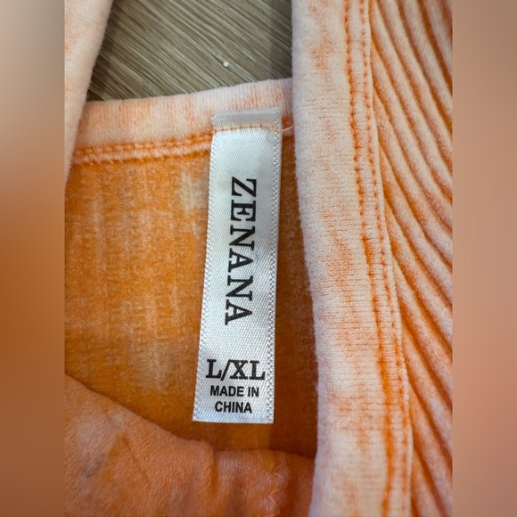 NWOT Zenana Essential Padded Washed Rib Brami - Orange - Picture 2 of 4